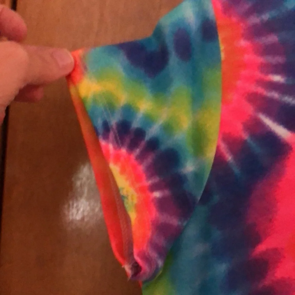 Hurley size 16 Tie Dye multi color rainbow short one piece jumpsuit romper